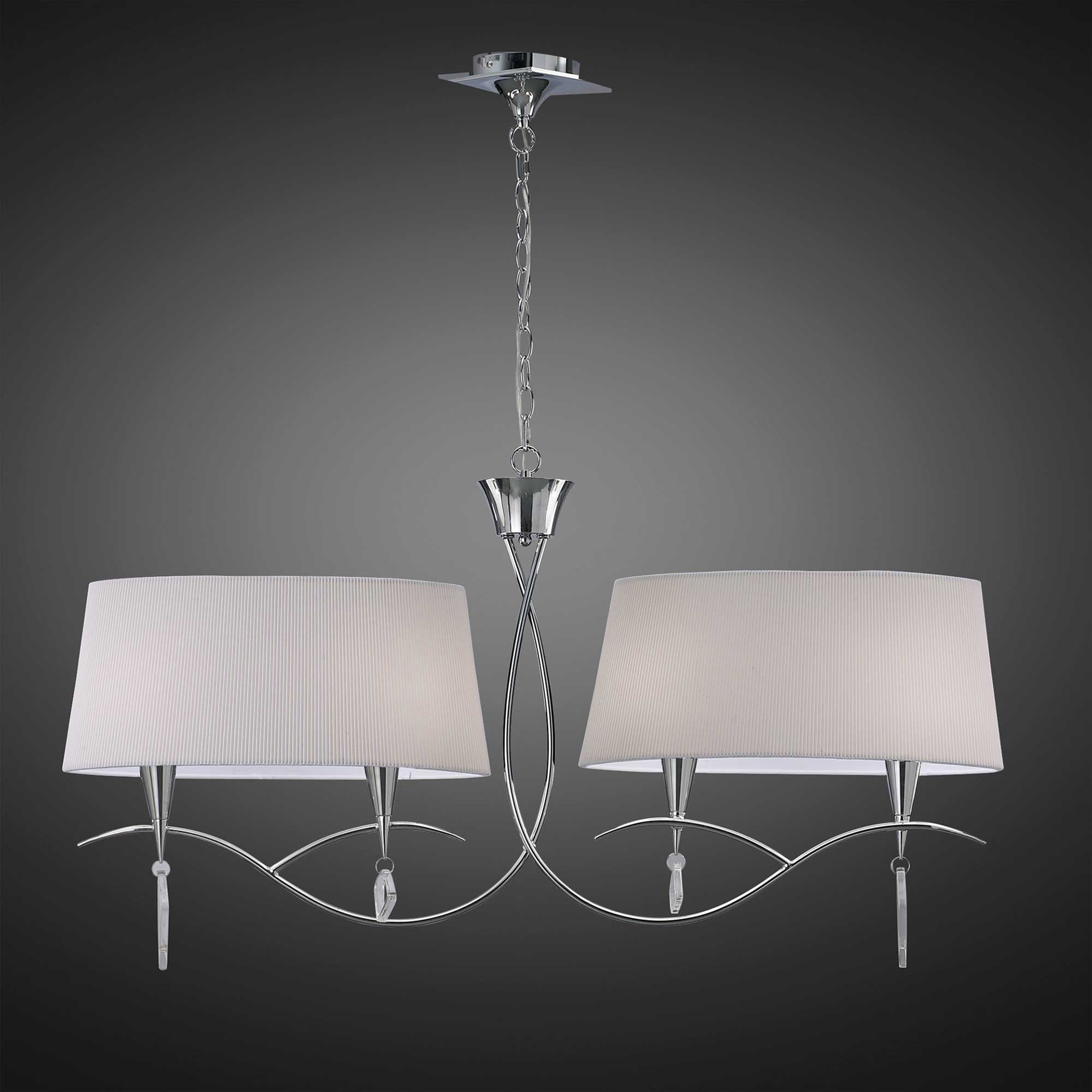 Mara Polished Chrome-Ivory White Ceiling Lights Mantra Multi Arm Fittings
